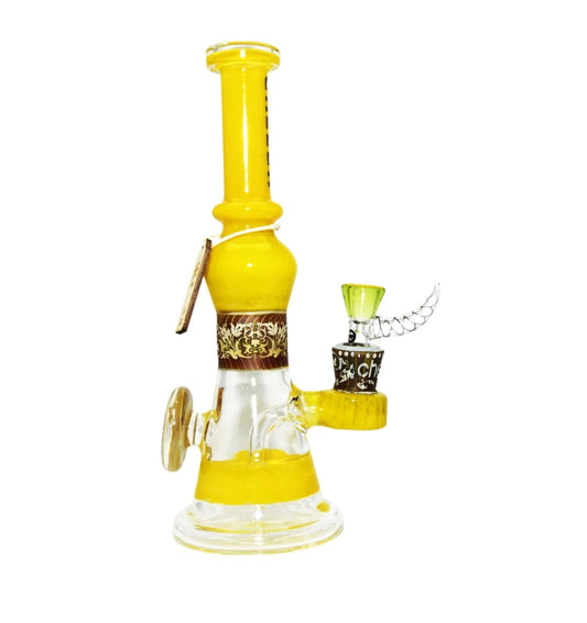 9” Cheech 9in Full Colored Rig w Sandblasted Sections w Dab Pad