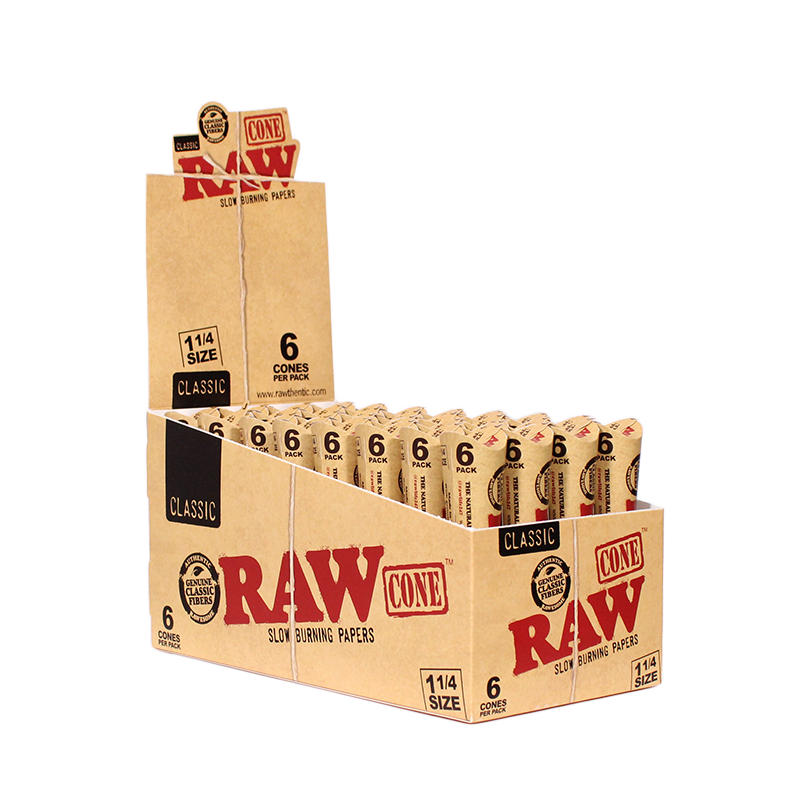 RAW PAPER CONE-RAW - CLASSIC 1.25 SIZE, 32/6PK