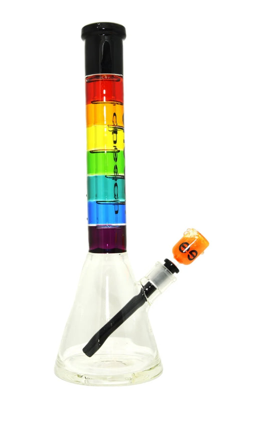 17.5″ Cheech Rainbow Glycerin Beaker (CH-B134)