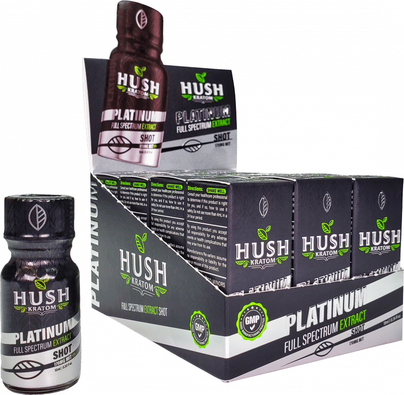 HUSH KRATOM DRINK-HUSH - PLATINUM 10ML, 12PC/BOX