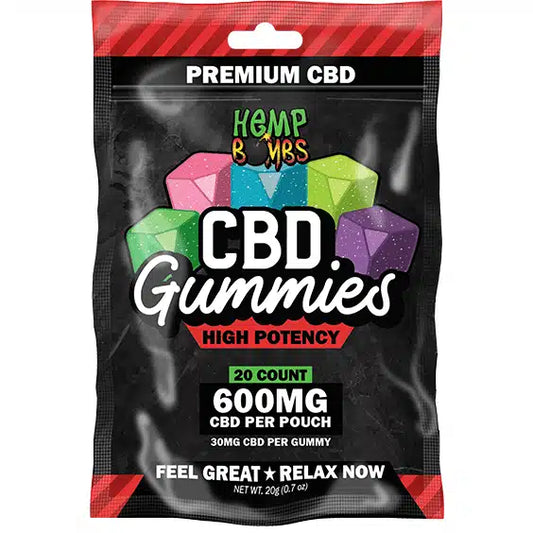 CBD Gummies High Potency Assorted 600mg, 20pc/bag (6pc/box)