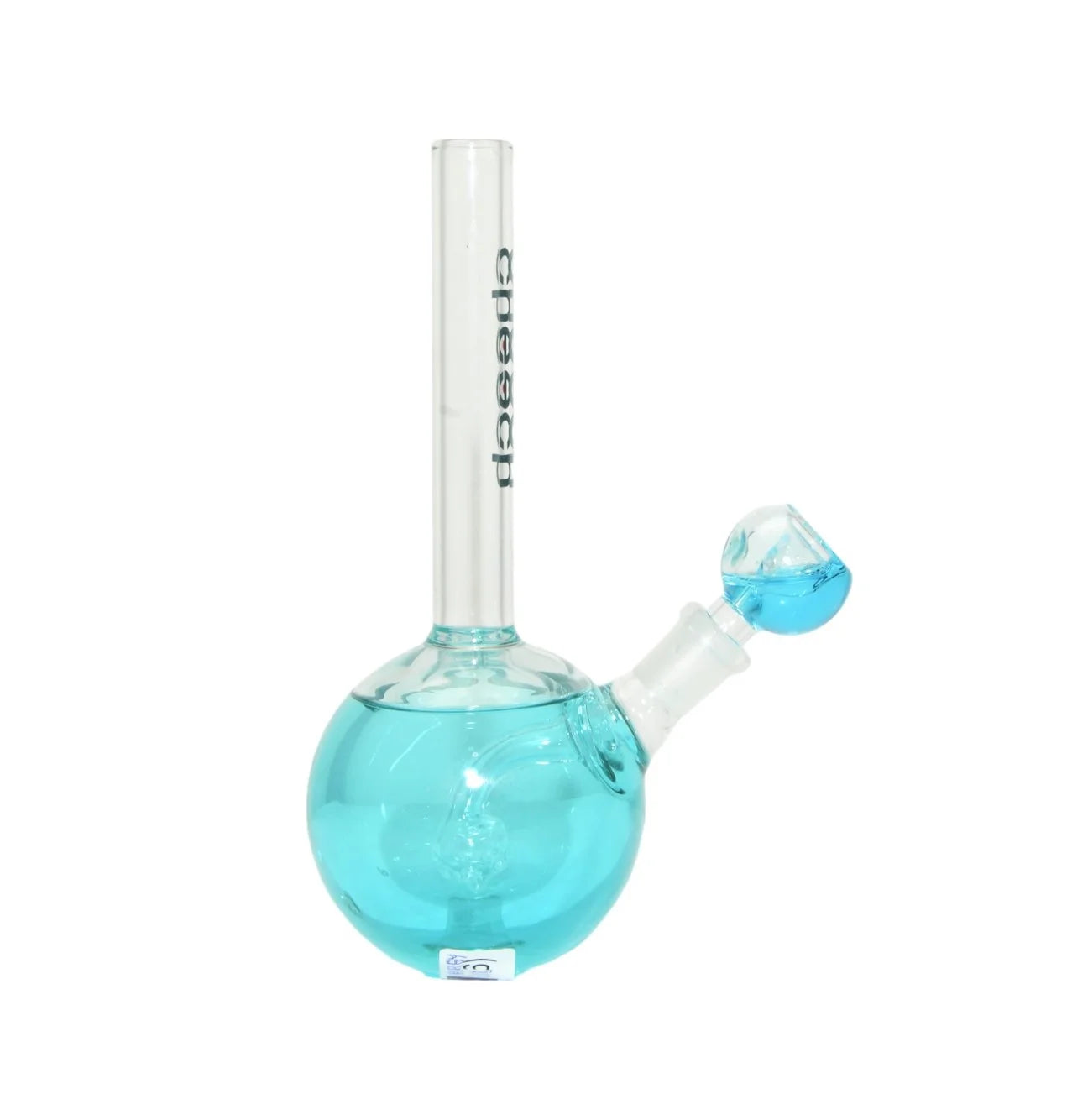 8” Cheech 8in Water Pipe Long Neck Glycerin Ball With Perk, Variety Colors(HR-GY118)