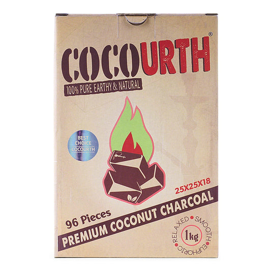 COCOURTH HOOKAH CHARCOAL-COCOURTH - PREMIUM COCONUT FLATS, 96PC/BOX