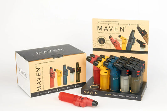 Lighter Display-Maven – Alpha Transparent Collection Single Flame Rotayable Angle Torches