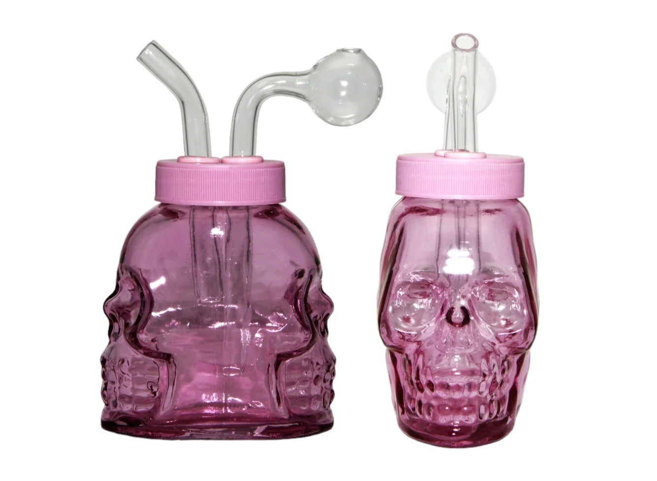 Glass Oil Burner Double Sided Skull, Small, Variety Color[4inches]