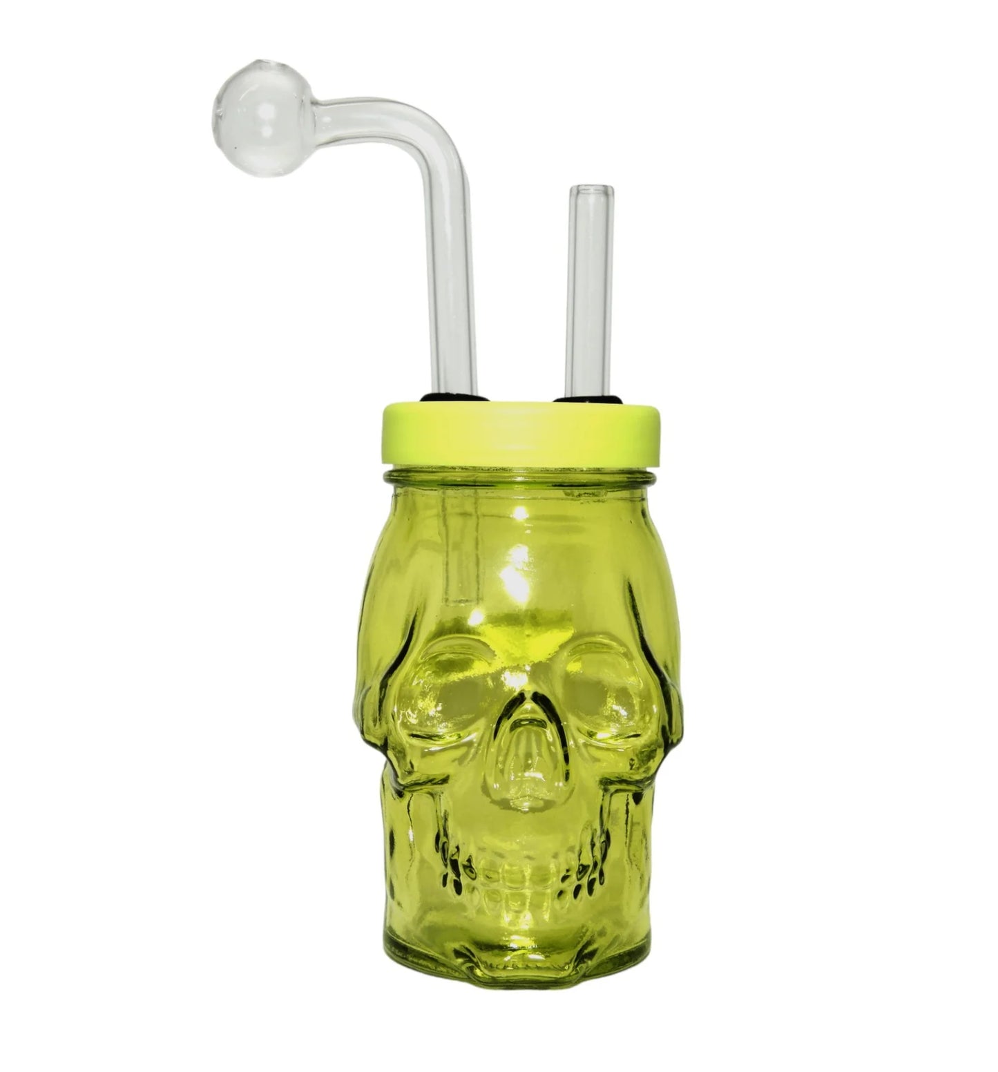 Glass Oil Burner Skull Jar, Medium, Variety Colors [5 inches]