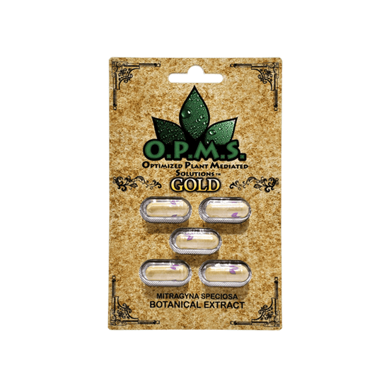 OPMS KRATOM CAPSULE-OPMS - GOLD, 5CT/PACK (10PACK/BUNDLE)