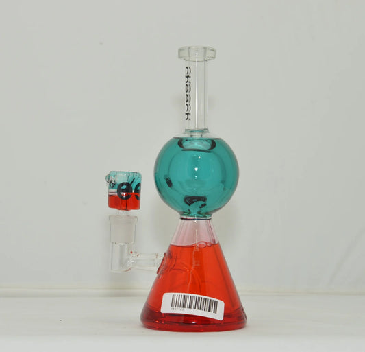 Pipe Water-Cheech – Double Glicerin Rig Teal-Red (HRGY122)