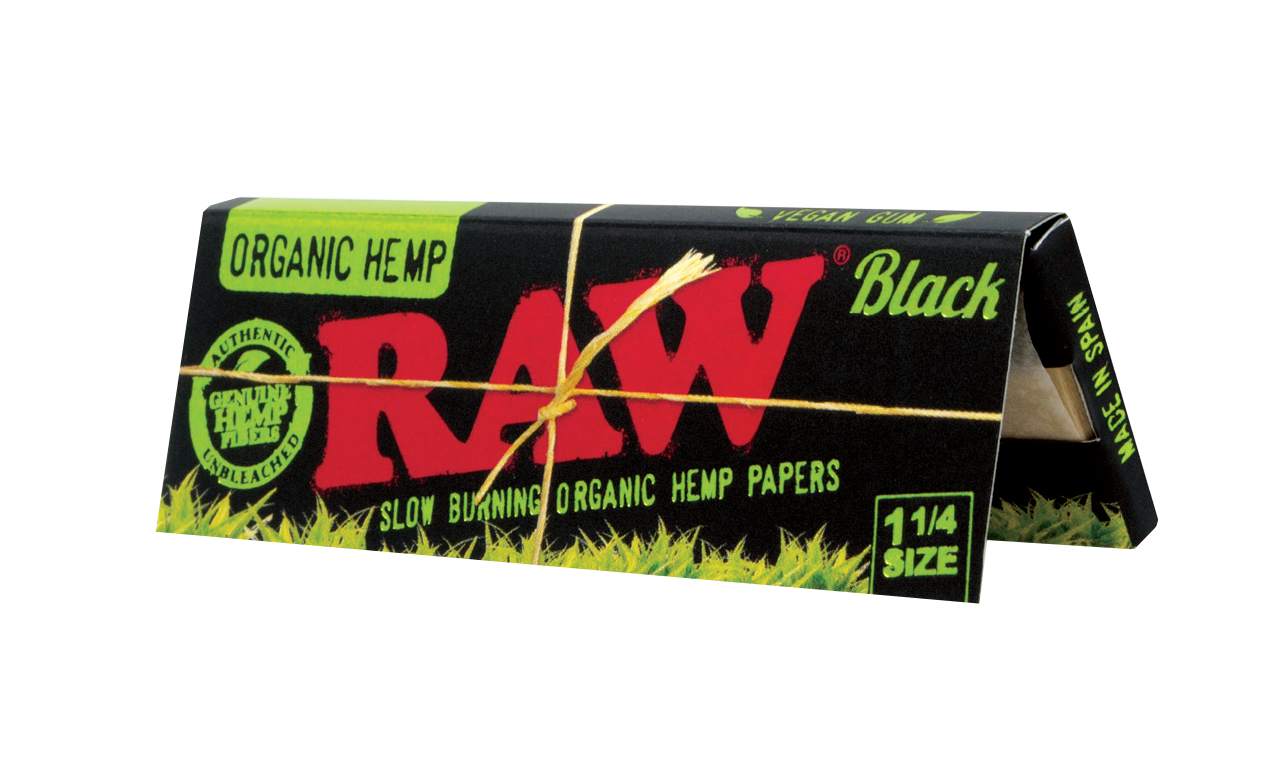 RAW PAPER-RAW - BLACK ORGANIC, 1.25 SIZE, 24PC/BOX