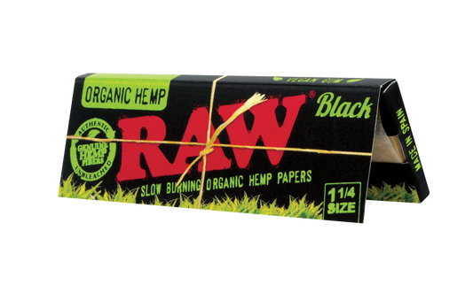 RAW PAPER-RAW - BLACK ORGANIC, 1.25 SIZE, 24PC/BOX