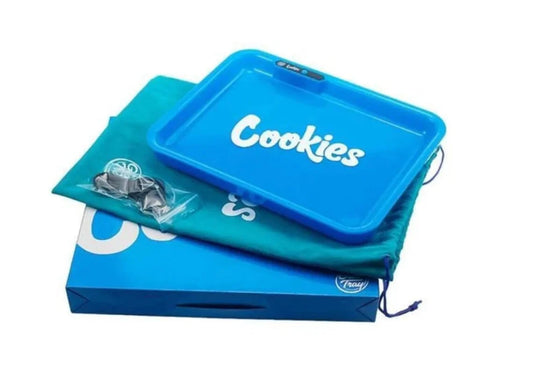 Rolling Tray-Glow Tray – LED Medium Tray, Cookies Blue