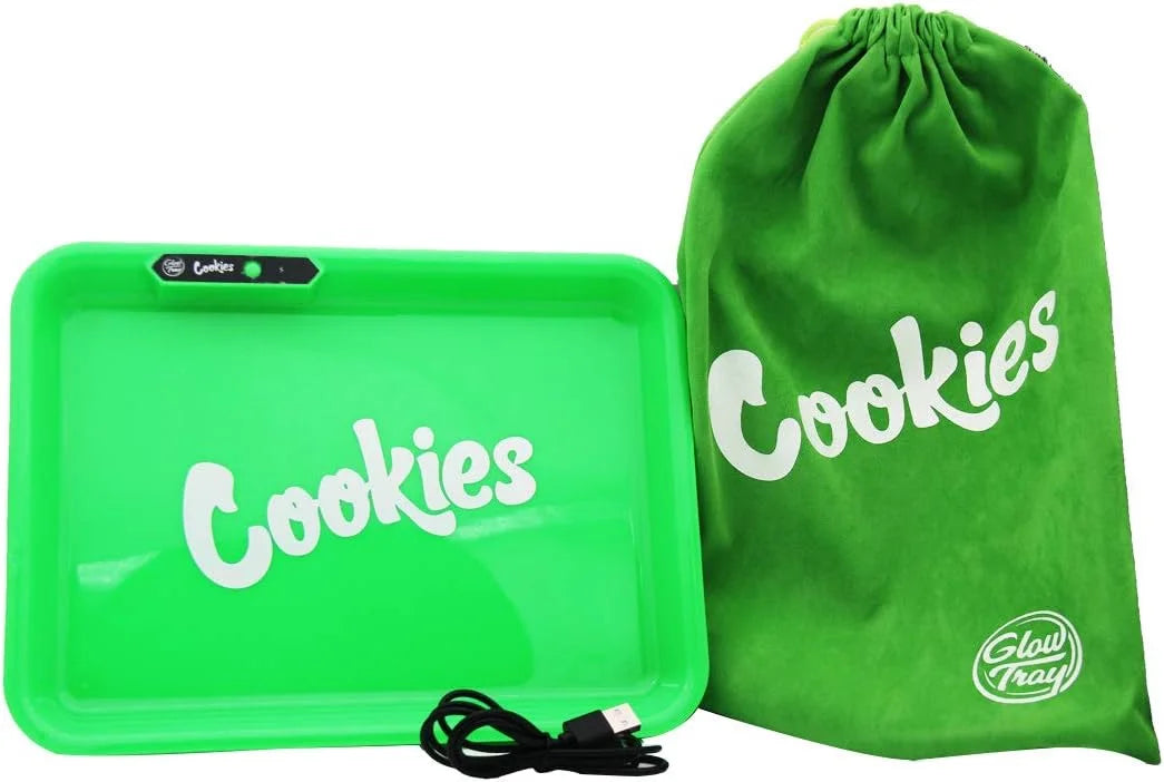 Rolling Tray-Glow Tray – LED Medium Tray, Cookies Green