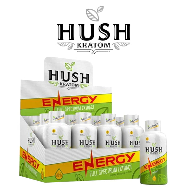 HUSH KRATOM DRINK-HUSH - FULL SPECTRUM ENERGY 60ML, 12PC/BOX