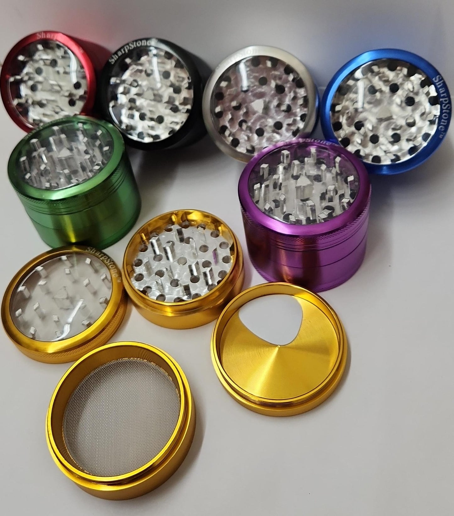 SHARPSTONE GRINDER-SHARPSTONE - 4 PART METAL 63MM, VARIETY COLORS