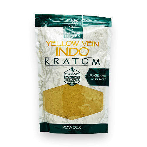 WHOLE HERBS KRATOM POWDER-WHOLE HERBS - YELLOW INDO, 17.5OZ, 500G