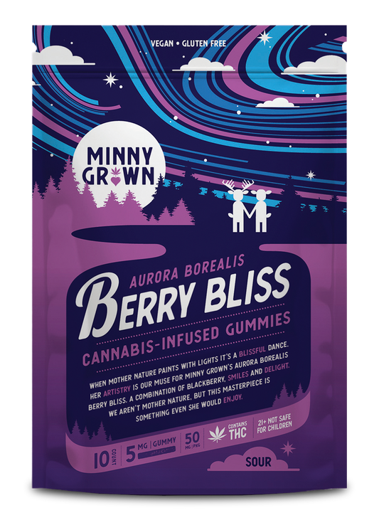 Hemp Edibles-Minny Grown - THC Gummies Berry Bliss, 50mg, 10pc/bag