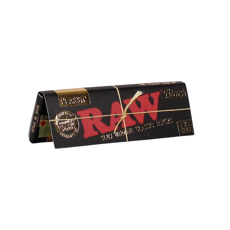 RAW PAPER-RAW - CLASSIC BLACK NATURAL 1.25 SIZE, 24PC/BOX