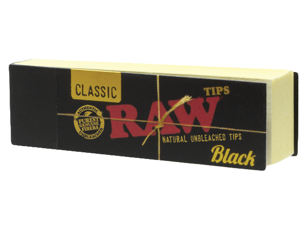 RAW PAPER ACCESSORIES-RAW - CLASSIC BLACK AUTHENTIC SOFT TIPS, 50PC/BOX