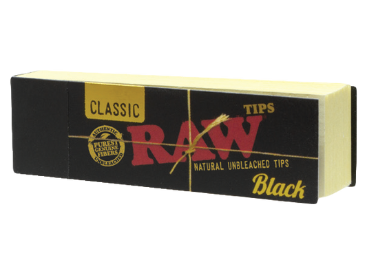 RAW PAPER ACCESSORIES-RAW - CLASSIC BLACK AUTHENTIC SOFT TIPS, 50PC/BOX