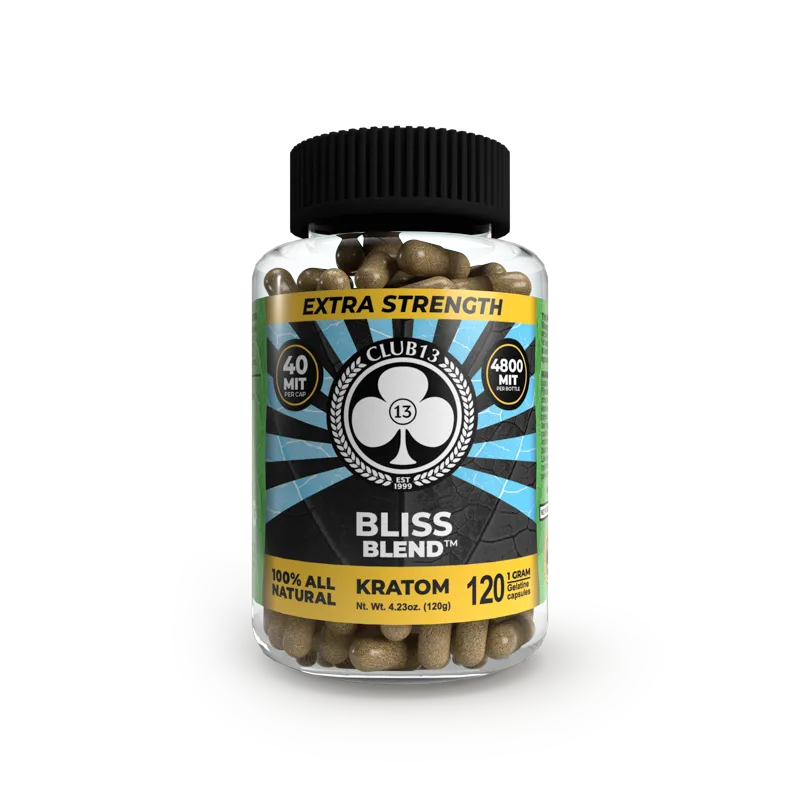 CLUB 13 KRATOM CAPSULE-CLUB 13 - EXTRA STRENGTH BLISS BLEND, 1000 MIT