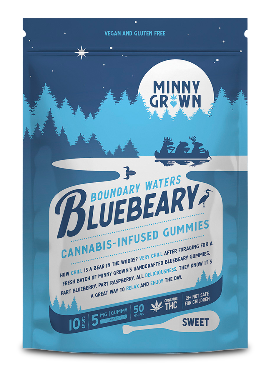 Hemp Edibles-Minny Grown - THC Gummies Bluebeary, 50mg, 10pc/bag