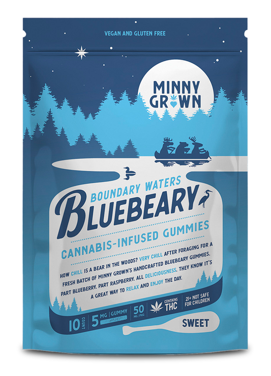 Hemp Edibles-Minny Grown - THC Gummies Bluebeary, 50mg, 10pc/bag