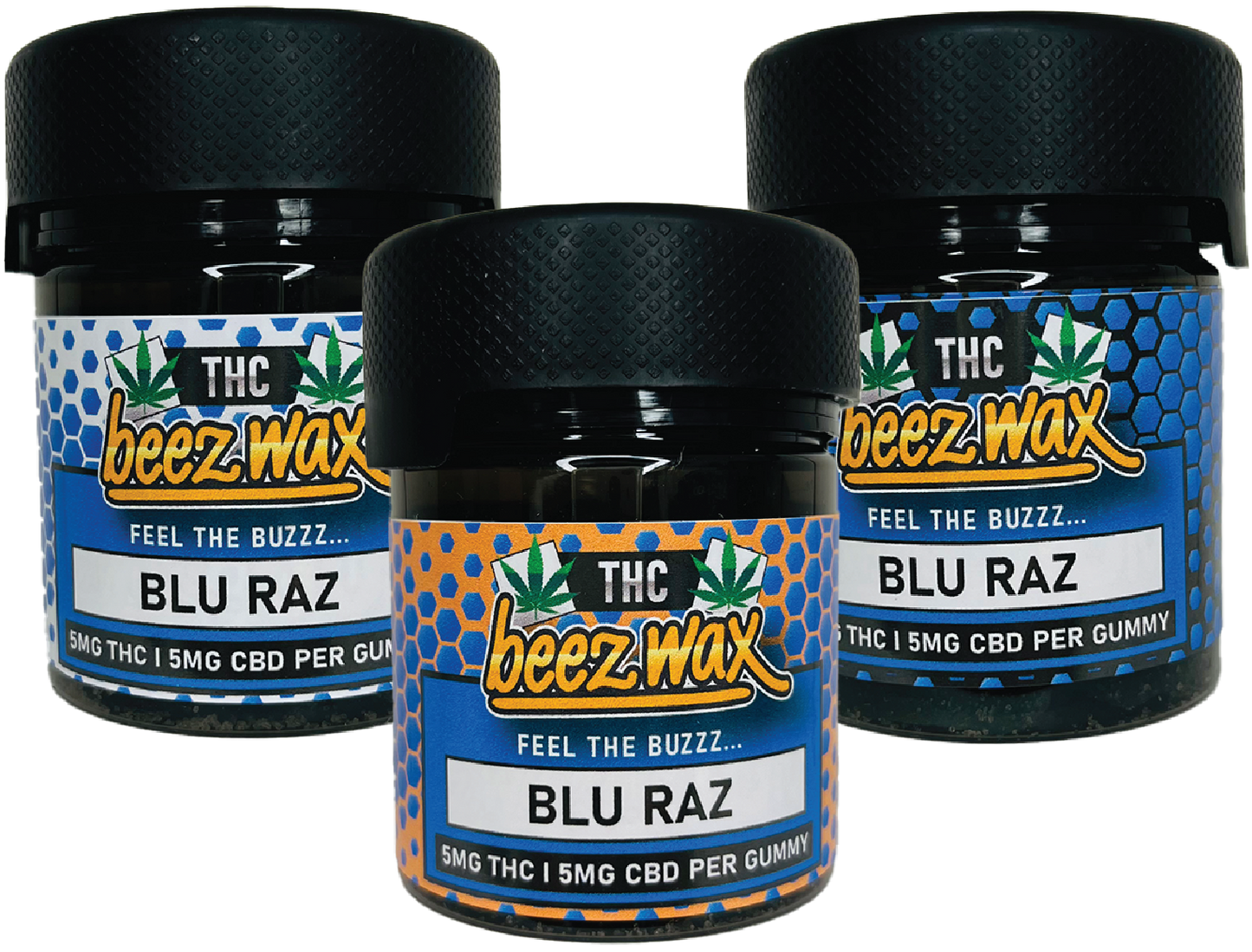 BEEZWAX HEMP EDIBLES-BEEZWAX - LEGAL THC 9 GUMMIES BLUE RAZZ, 50MG (6PC/BOX)