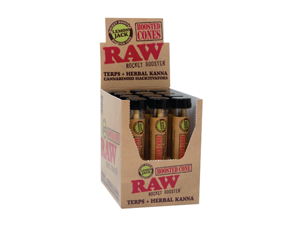 RAW PAPER CONE-RAW - ROCKET BOOSTED TERPS/HERBAL, 12PC/PACK