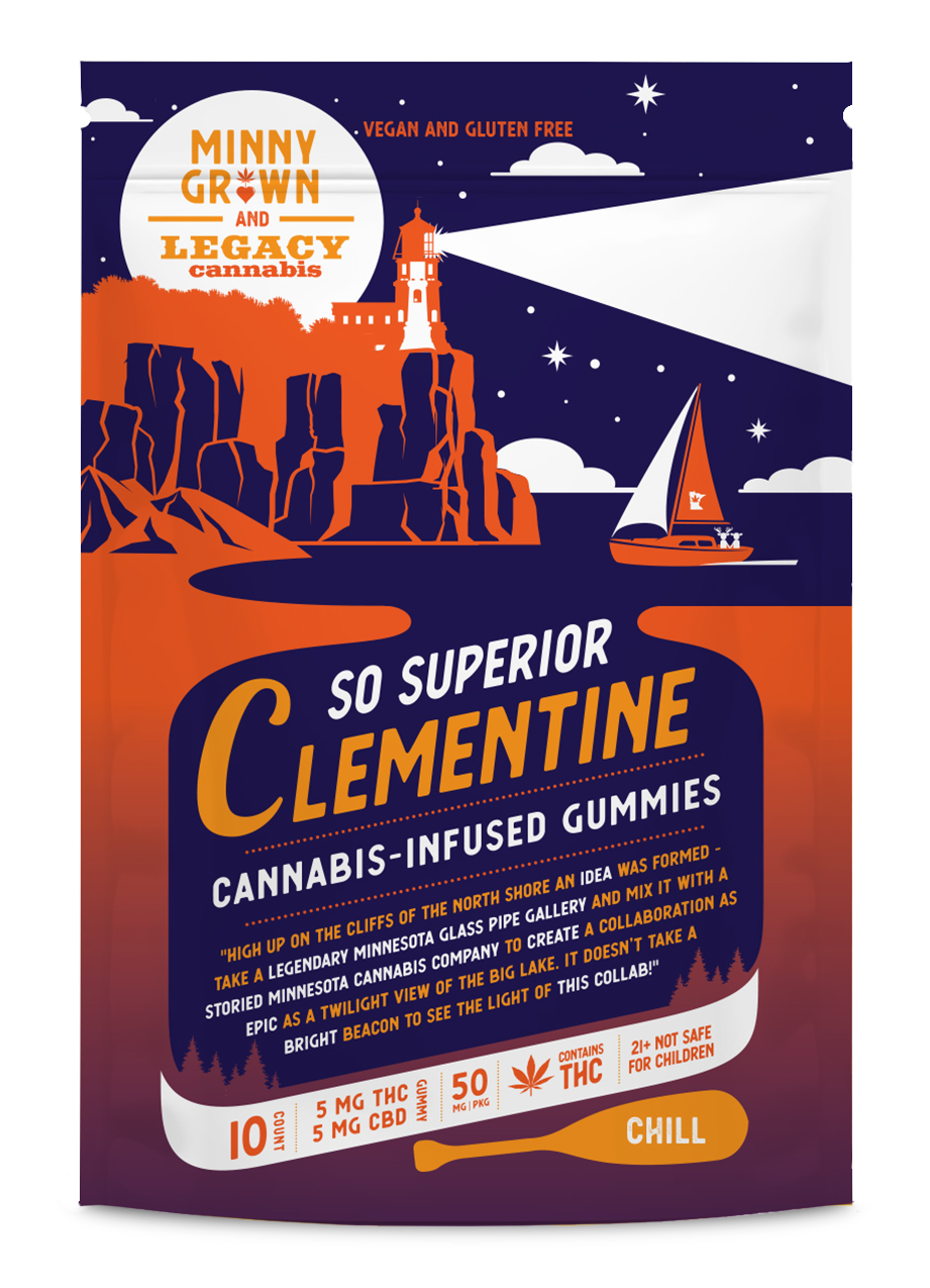 Hemp Edibles-Minny Grown - THC Gummies Clementine, 50mg, 10pc/bag