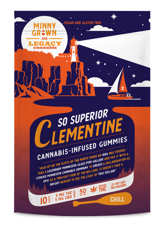 Hemp Edibles-Minny Grown - THC Gummies Clementine, 50mg, 10pc/bag