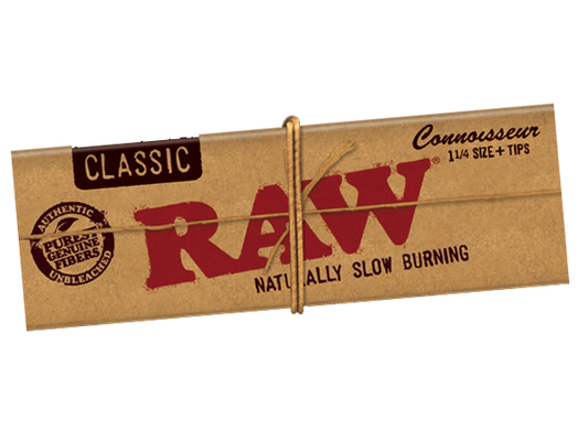 RAW PAPER-RAW - CLASSIC CONNOISSEUR W/TIPS, 24PC/BOX