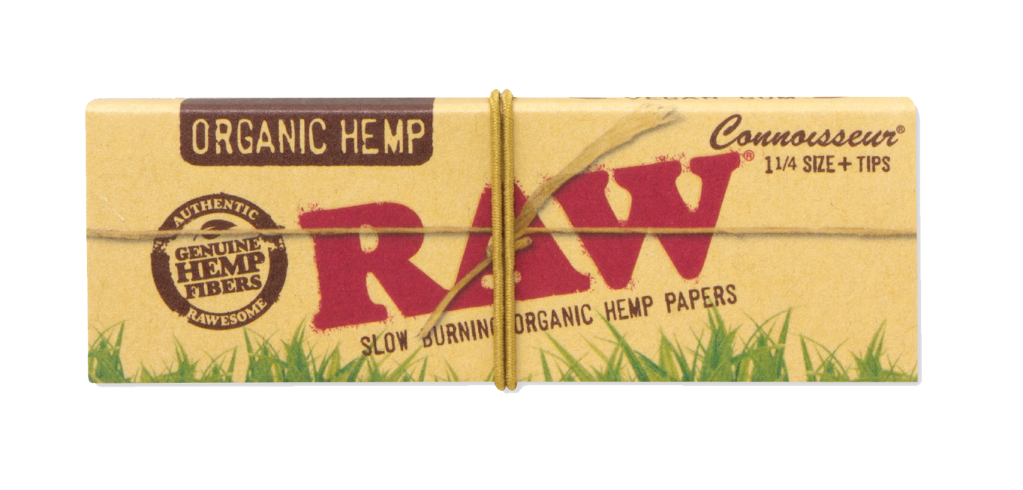 RAW PAPER-RAW - ORGANIC CONNOSSEUR KING SIZE SLIM W/TIPS, 24PC/BOX