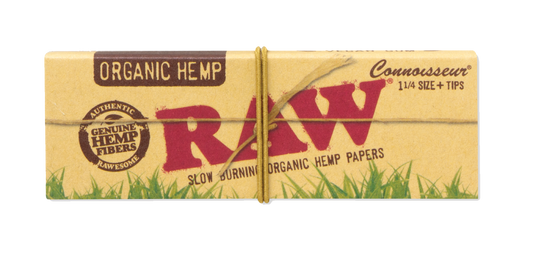 RAW PAPER-RAW - ORGANIC CONNOSSEUR KING SIZE SLIM W/TIPS, 24PC/BOX