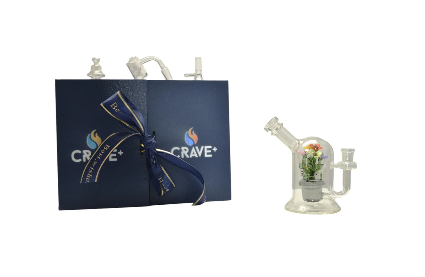 Glass Kits-Gift Set – Grave Kit w/Glass Designer Water Pipe And Glass Accessories, Variety Colors (Grave3038)