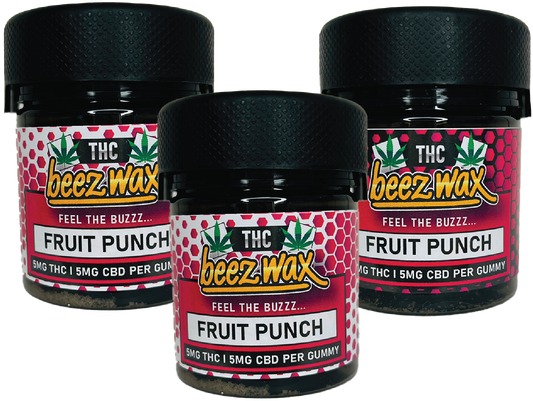 BEEZWAX HEMP EDIBLES-BEEZWAX - LEGAL THC 9 GUMMIES FRUIT PUNCH, 50MG (6PC/BOX)