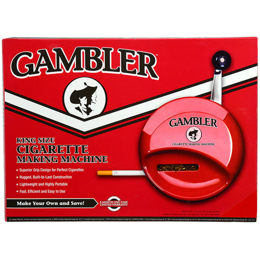 GAMBLER ROLLING MACHINE-GAMBLER - KING SIZE CIGARETTE MACHINE RED MANUAL