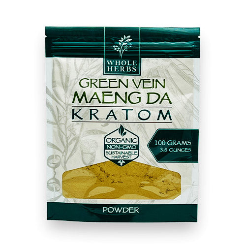 WHOLE HERBS KRATOM POWDER-WHOLE HERBS - GREEN MAENG DA, 3.5OZ, 100G