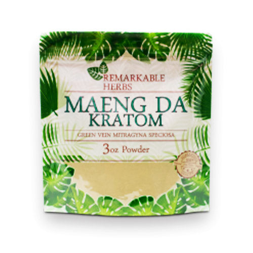 REMARKABLE HERBS KRATOM POWDER-REMARKABLE HERBS - GREEN MAENG DA, 3OZ