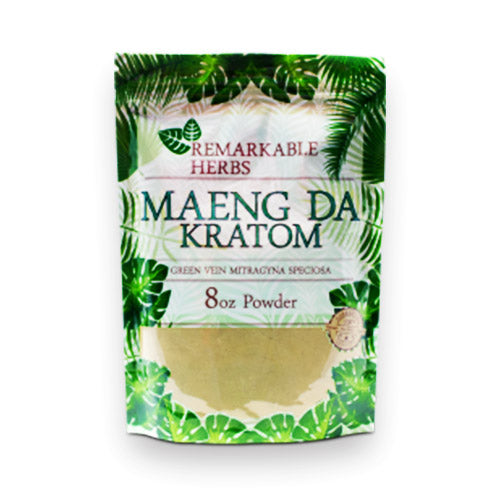 REMARKABLE HERBS KRATOM POWDER-REMARKABLE HERBS - GREEN MAENG DA, 8OZ