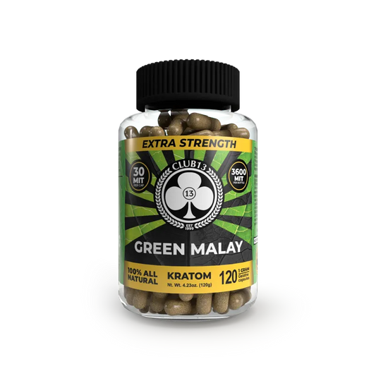 CLUB 13 KRATOM CAPSULE-CLUB 13 - EXTRA STRENGTH GREEN MALAY, 750 MIT