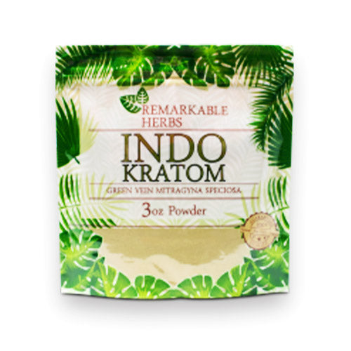 REMARKABLE HERBS KRATOM POWDER-REMARKABLE HERBS - GREEN INDO, 3OZ