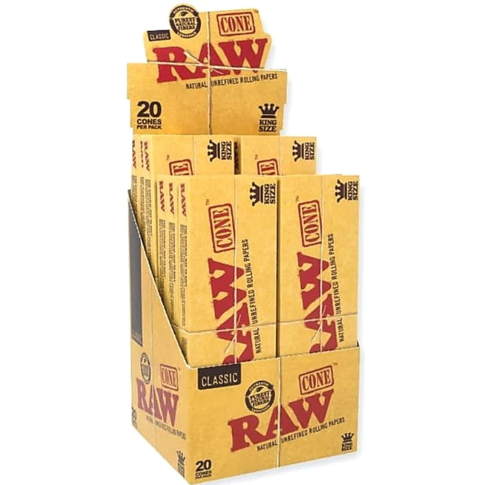 RAW PAPER CONE-RAW - CLASSIC KING SIZE 109MM/26MM, 20PC/PACK, 12PACK/BOX