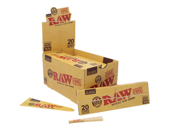 RAW PAPER CONE-RAW - CLASSIC LEAN 109MM/40MM 20PC/PACK, 12PACK/BOX