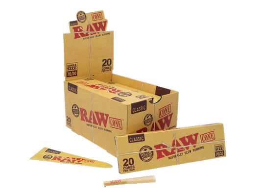 RAW PAPER CONE-RAW - CLASSIC LEAN 109MM/40MM 20PC/PACK, 12PACK/BOX