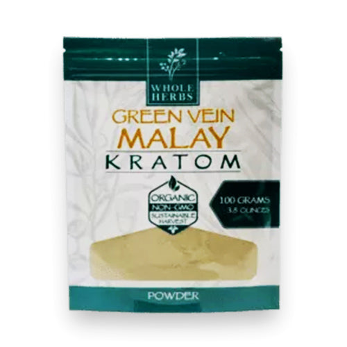 WHOLE HERBS KRATOM POWDER-WHOLE HERBS - GREEN MALAY, 3.5OZ, 100G