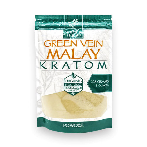 WHOLE HERBS KRATOM POWDER-WHOLE HERBS - GREEN MALAY, 8OZ, 225G