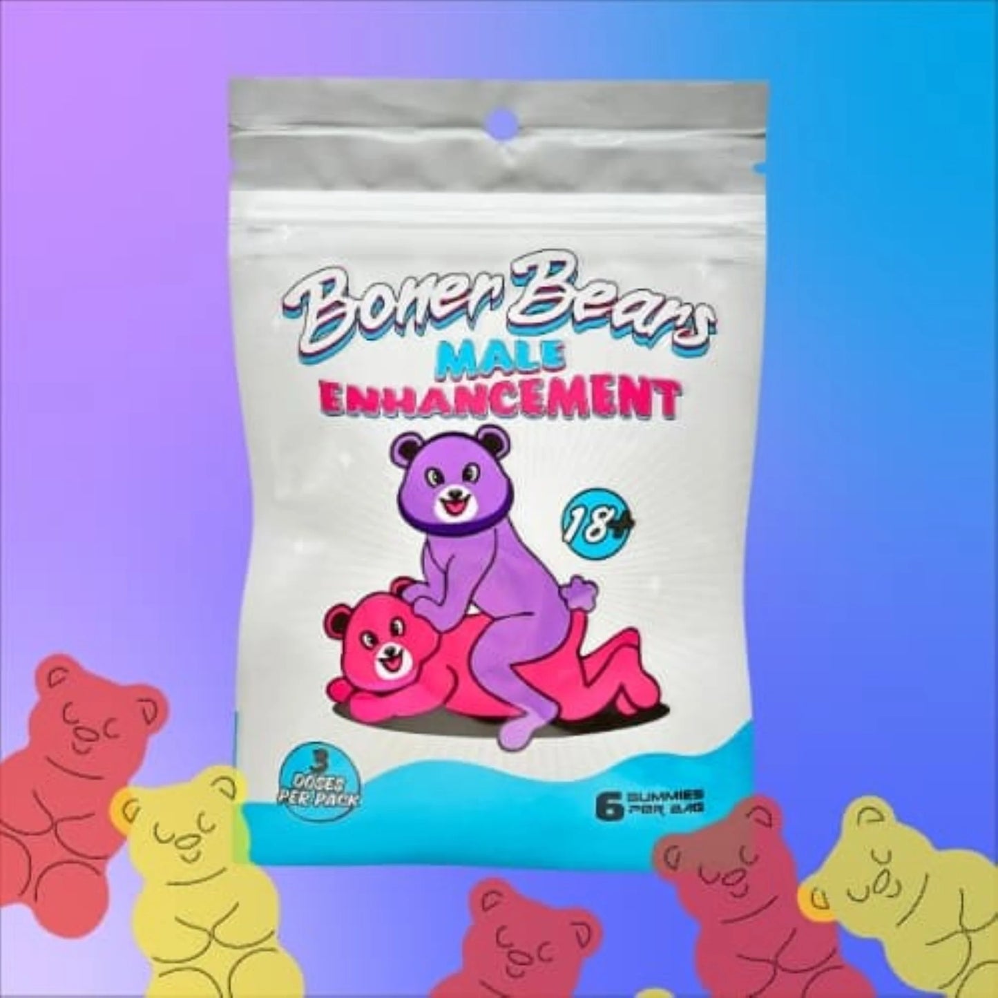 SENSUAL SUPPLEMENTS-SENSUAL - BONER BEARS MALE ENHANCEMENT GUMMIES (20PC/BOX)