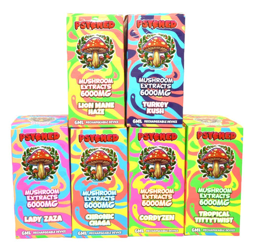 PSYCHED MUSHROOM DISPOSABLE-PSYCHED - MUSHROOM EXTRACT, 6000MG (5PC/BOX)