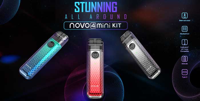 SMOK E-CIG POD KIT-SMOK - NOVO 4 MINI 900MAH 2ML