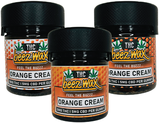 BEEZWAX HEMP EDIBLES-BEEZWAX - LEGAL THC 9 GUMMIES ORANGE CREAM, 50MG (6PC/BOX)